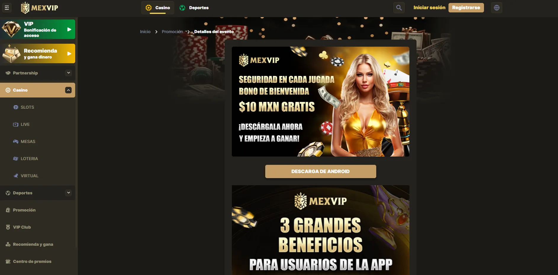 Pasos para descargar Mex Vip en minutos