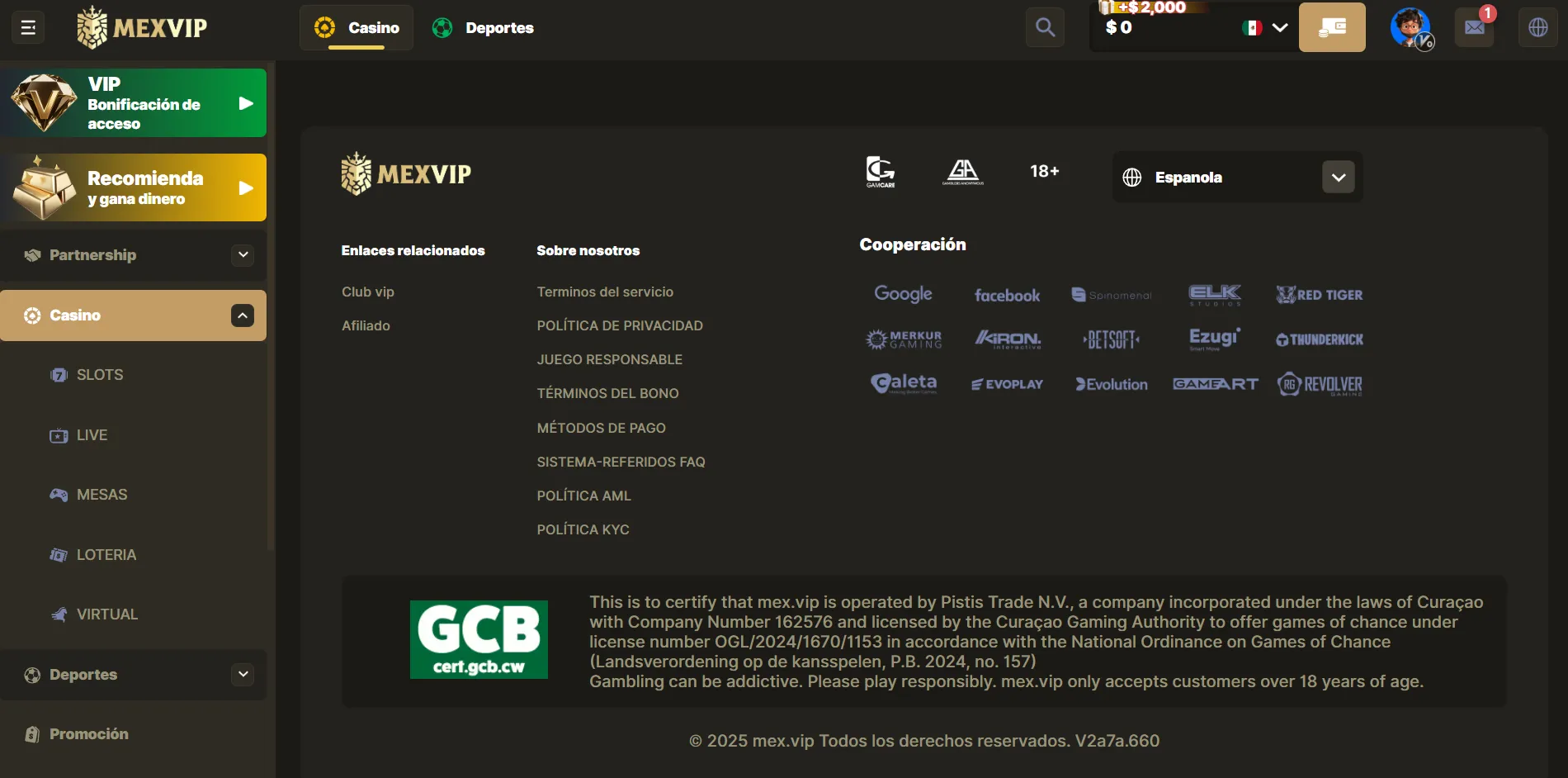 Licencias y regulaciones que demuestran que MexVip es seguro